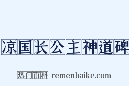 凉国长公主神道碑是什么意思的图片